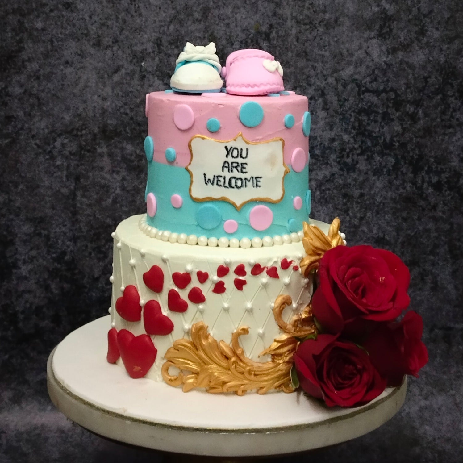 2 tier Baby Shower Cake